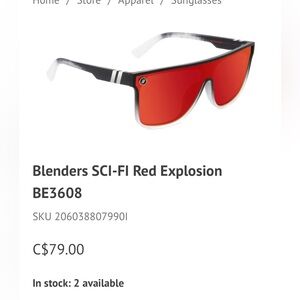 Blenders Eyewear Red Explosion Matte Black / Polarized Red Brand New In Box
